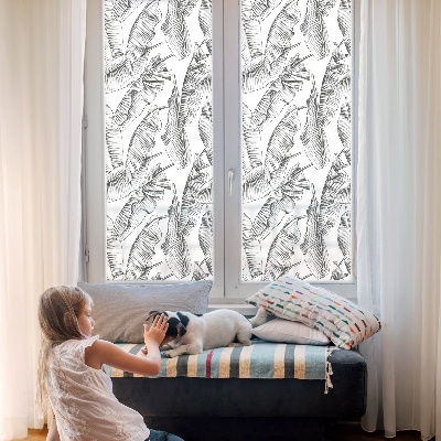 Patterned window film Tropical leaves