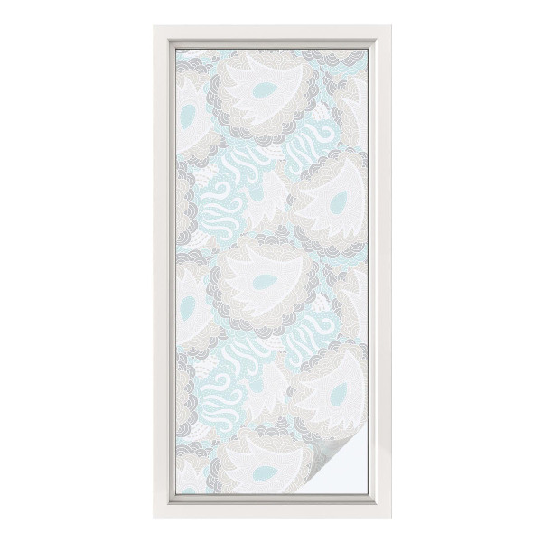 Opaque window film stained glass style Delicate feathers