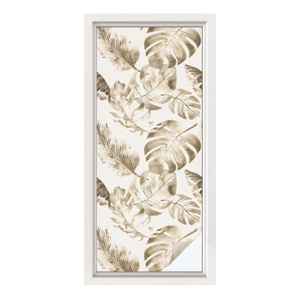 Opaque window film stained glass style Tropical plants