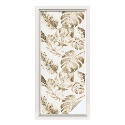 Opaque window film stained glass style Tropical plants