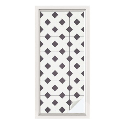 Frosted glass film stained glass effect Black and white diamonds