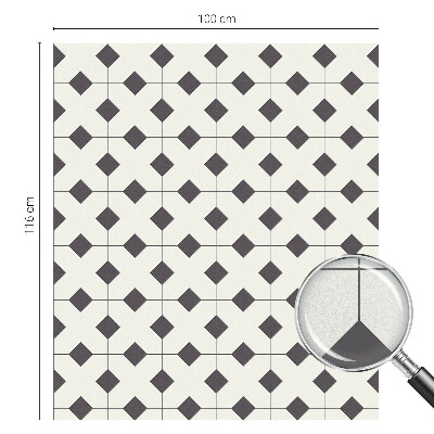 Frosted glass film stained glass effect Black and white diamonds