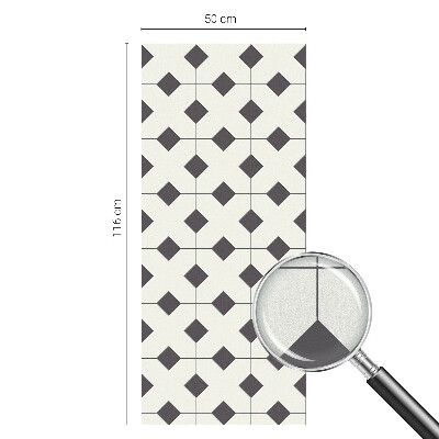 Frosted glass film stained glass effect Black and white diamonds