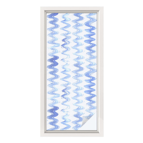 Frosted glass film stained glass effect Blue waves