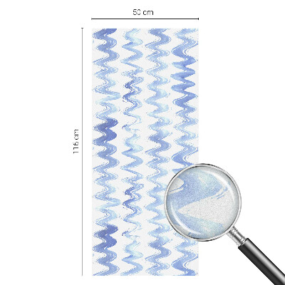 Frosted glass film stained glass effect Blue waves