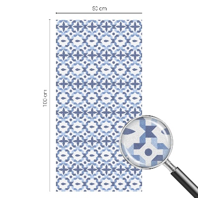 Opaque window film stained glass style Blue mosaic