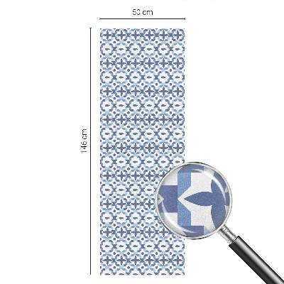 Opaque window film stained glass style Blue mosaic