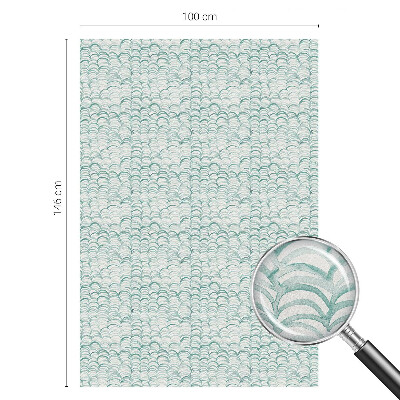 Opaque window film stained glass style Green wave