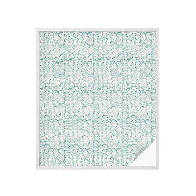 Opaque window film stained glass style Green wave