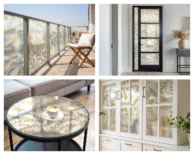 Opaque window film stained glass style Plant pattern