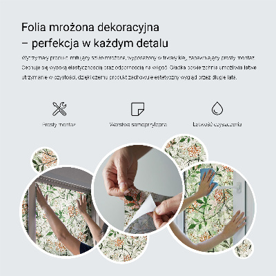 Privacy window film Botanical pattern