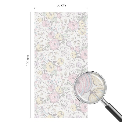 Opaque window film stained glass style Floral pattern