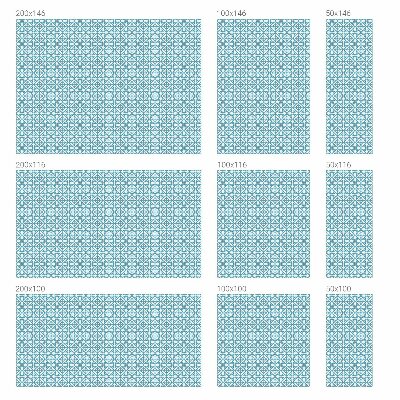 Patterned window film Blue ornaments