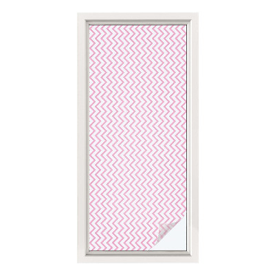 Opaque window film stained glass style Pink zigzags