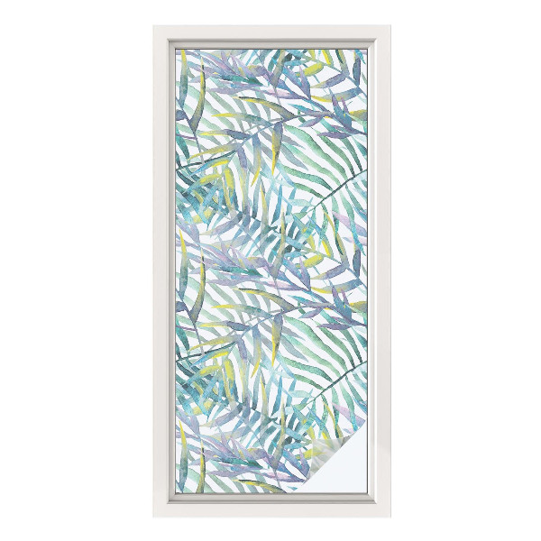 Colored window film stained glass Tropical watercolor