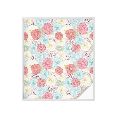 Privacy window film Pastel flowers