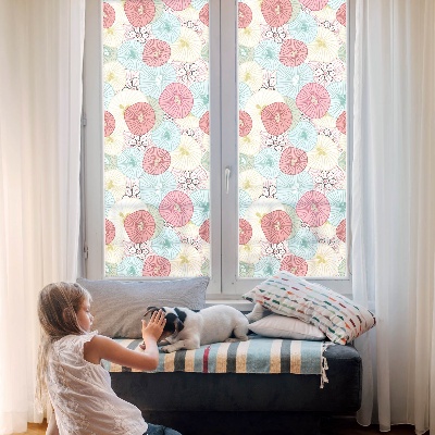 Privacy window film Pastel flowers