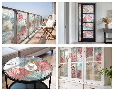 Privacy window film Pastel flowers