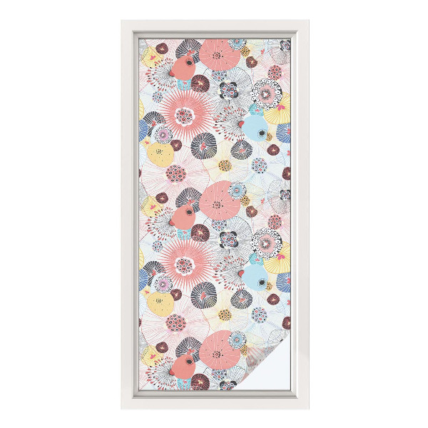 Privacy window film Colorful flower