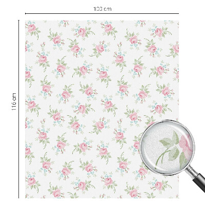 Frosted glass film stained glass effect Romantic roses