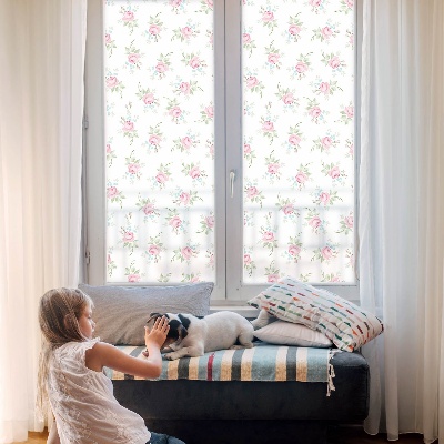 Frosted glass film stained glass effect Romantic roses