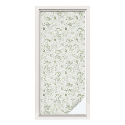 Opaque window film stained glass style Botanical pattern