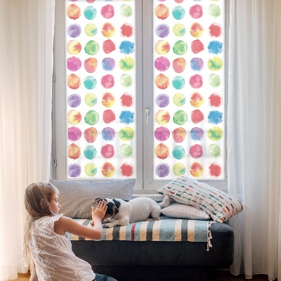 Opaque window film stained glass style Colorful circles