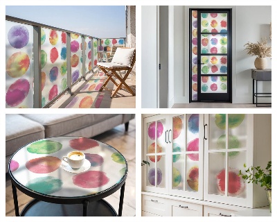 Opaque window film stained glass style Colorful circles