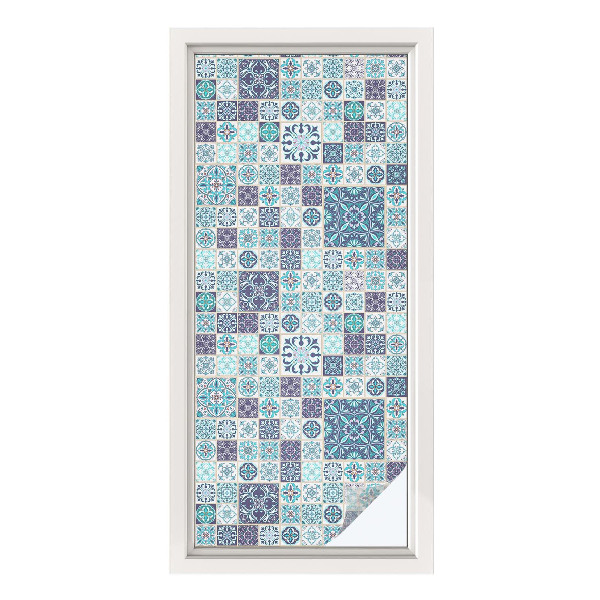 Colored window film stained glass Floral tiles