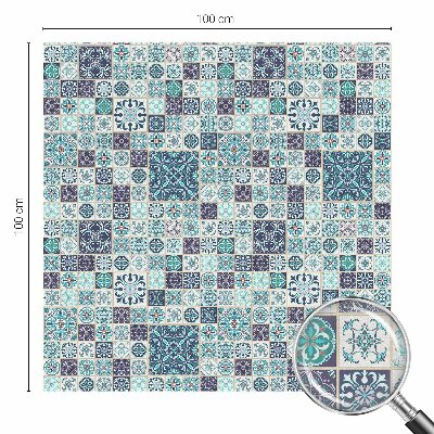 Colored window film stained glass Floral tiles