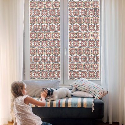 Frosted glass film stained glass effect Floral ornament