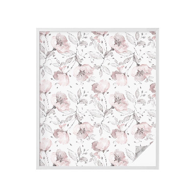 Colored window film stained glass Rose leaves