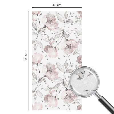 Colored window film stained glass Rose leaves