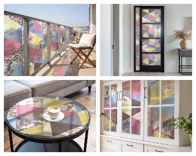 Privacy window film Colorful triangles