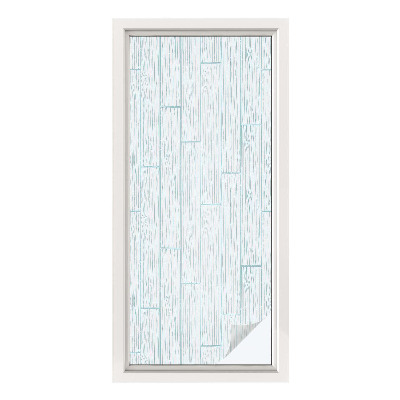 Opaque window film stained glass style Wooden pattern