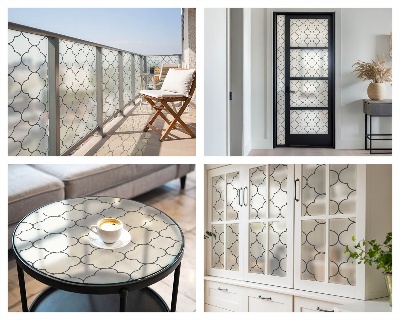 Opaque window film stained glass style Simple elegance