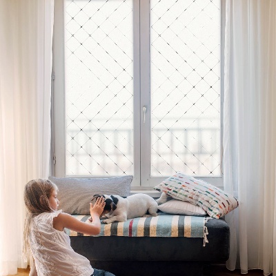 Privacy window film Geometric grid