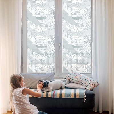 Opaque window film stained glass style Subtle leaves