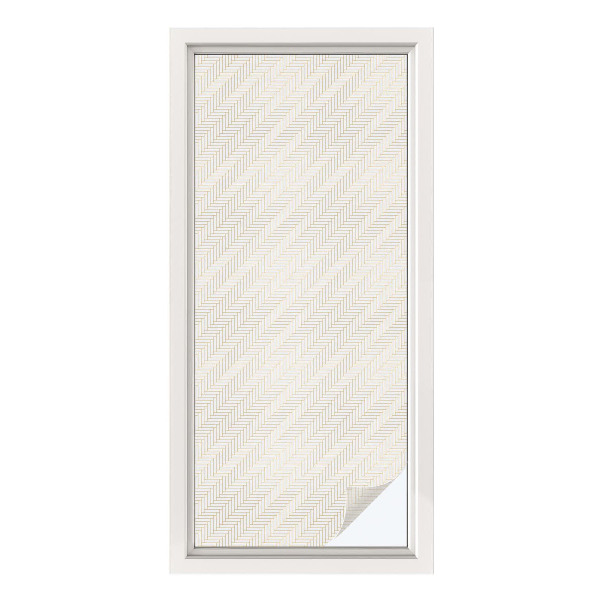 Opaque window film stained glass style Herringbone elegance