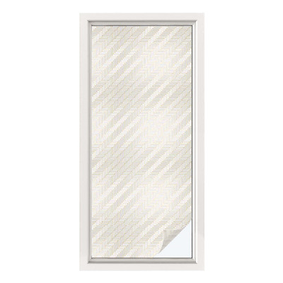 Opaque window film stained glass style Herringbone elegance