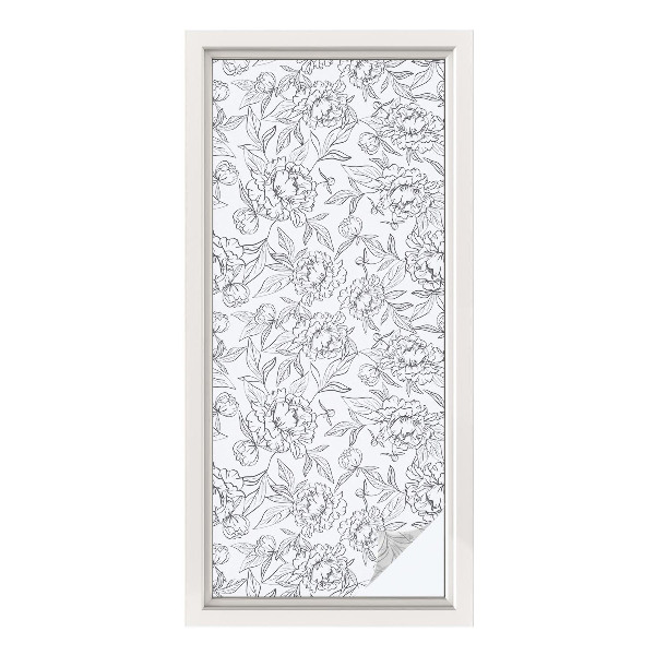 Frosted glass film stained glass effect Floral motif