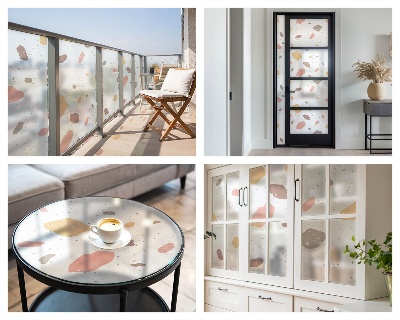 Patterned window film Abstract terrazzo