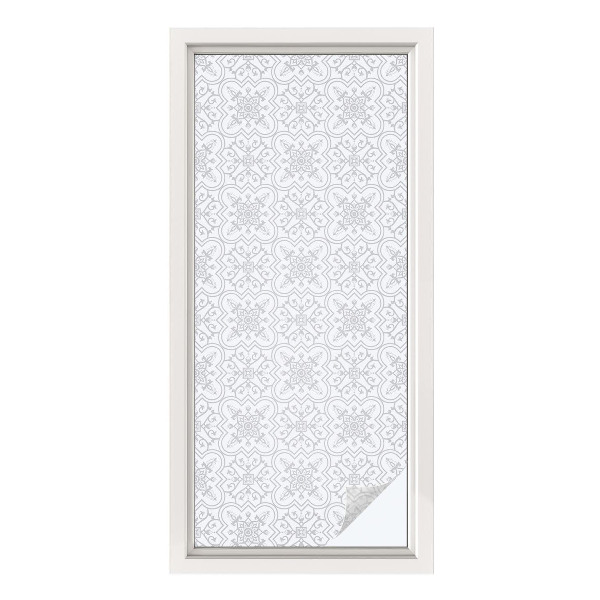 Frosted glass film stained glass effect Floral symmetry