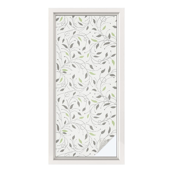 Colored window film stained glass Leaves of shoots