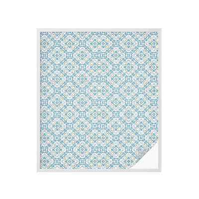 Opaque window film stained glass style Geometric rosettes