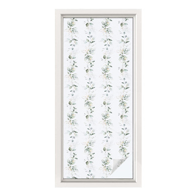 Opaque window film stained glass style Plant charm