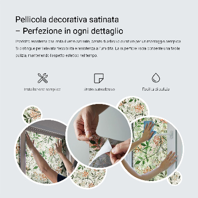 Patterned window film Floral tiles