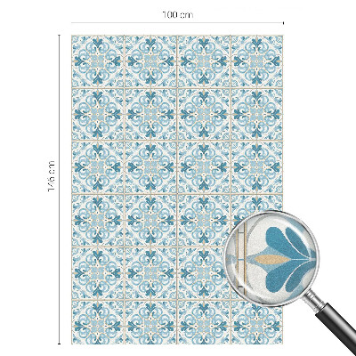 Opaque window film stained glass style Floral tiles
