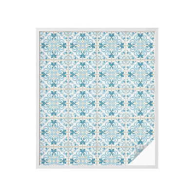 Opaque window film stained glass style Floral tiles