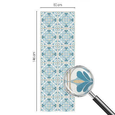 Opaque window film stained glass style Floral tiles